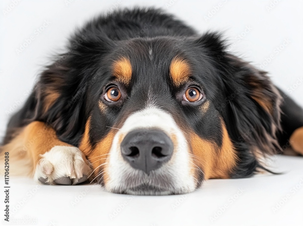 Adorable Dog Resting on a Clean White Background Adorable Dog Resting on a Clean White Background