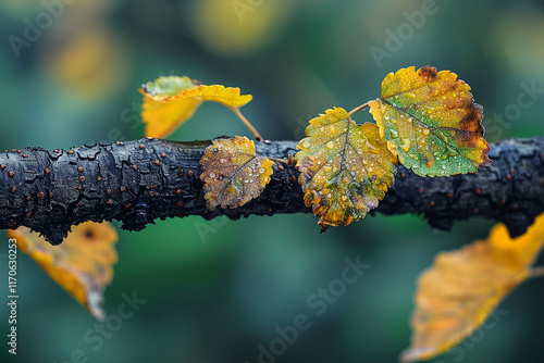 autumn leaves on a branch