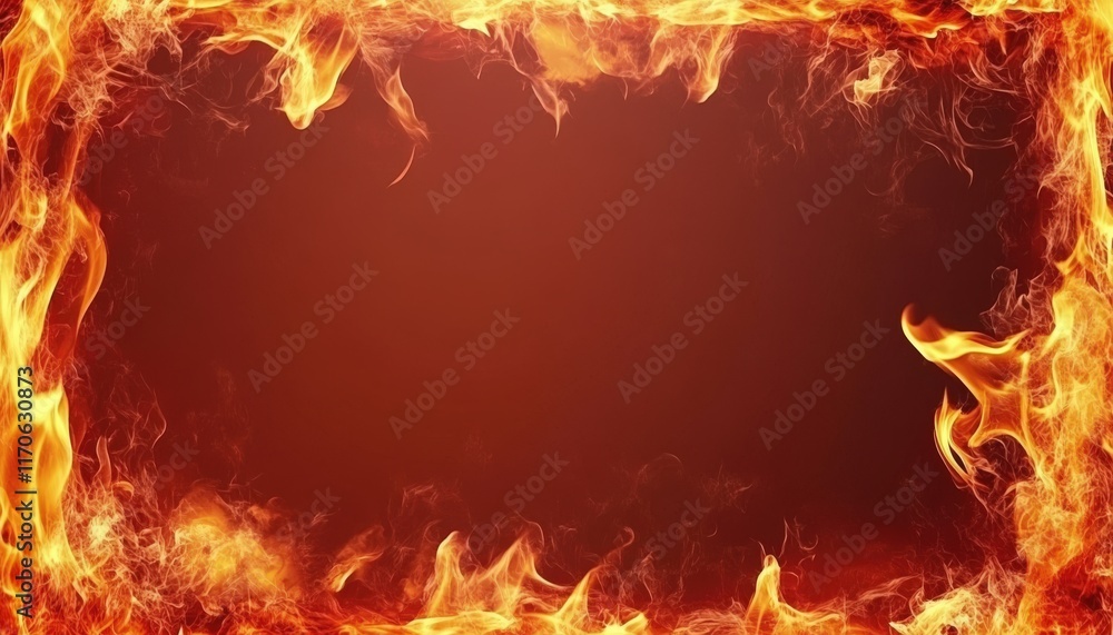Fiery Inferno Frame Burning Border Background for Design Projects Fiery Inferno Frame Burning Border Background for Design Projects