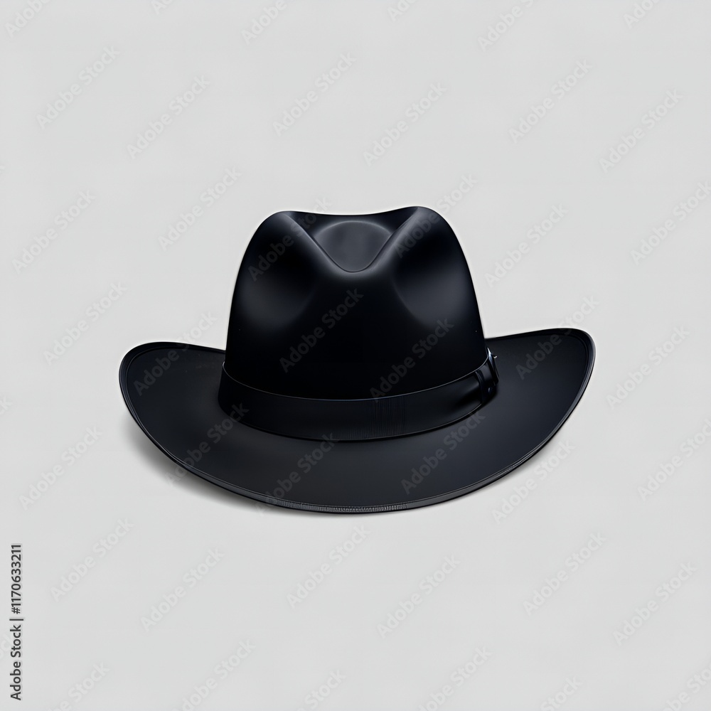 Black men's hat with classic style white background Black men's hat with classic style white background