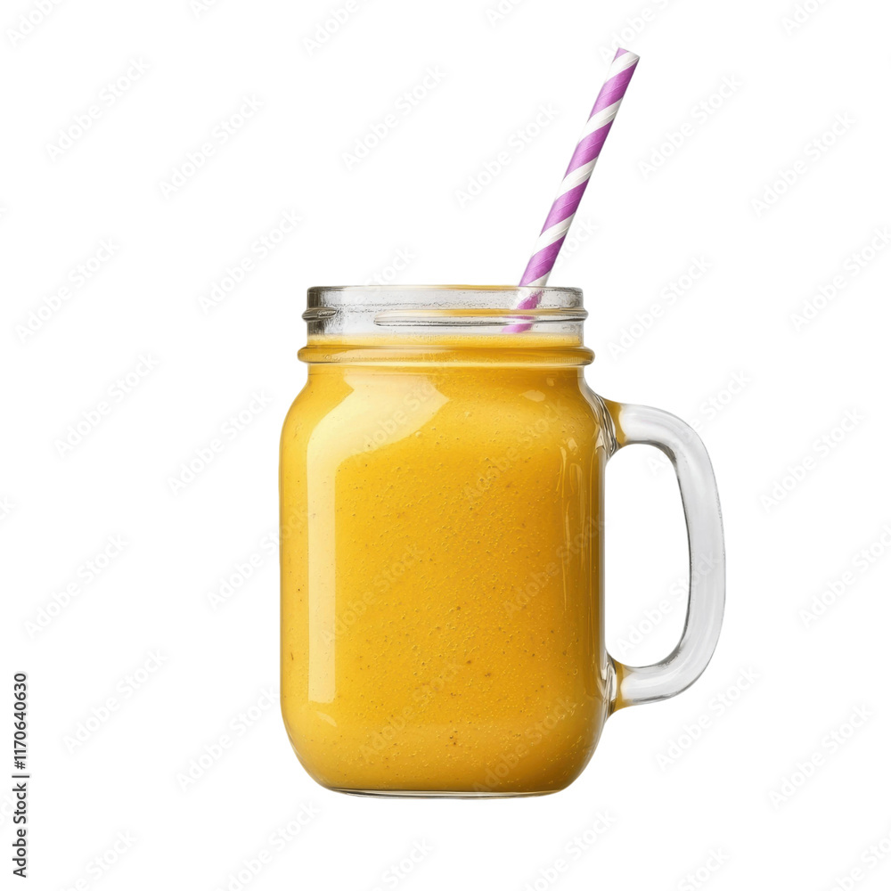 refreshing smoothie in mason jar with striped straw refreshing smoothie in mason jar with striped straw