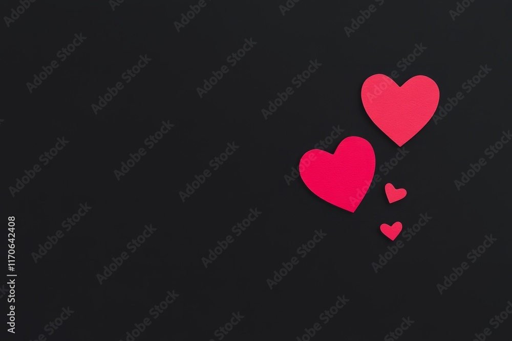 Colorful hearts floating against a dark background create a romantic and warm atmosphere for love themes Colorful hearts floating against a dark background create a romantic and warm atmosphere for love themes