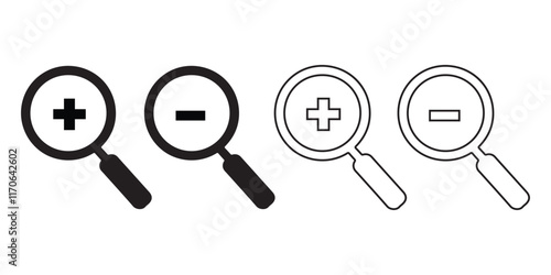 Search icon set vector on white background 