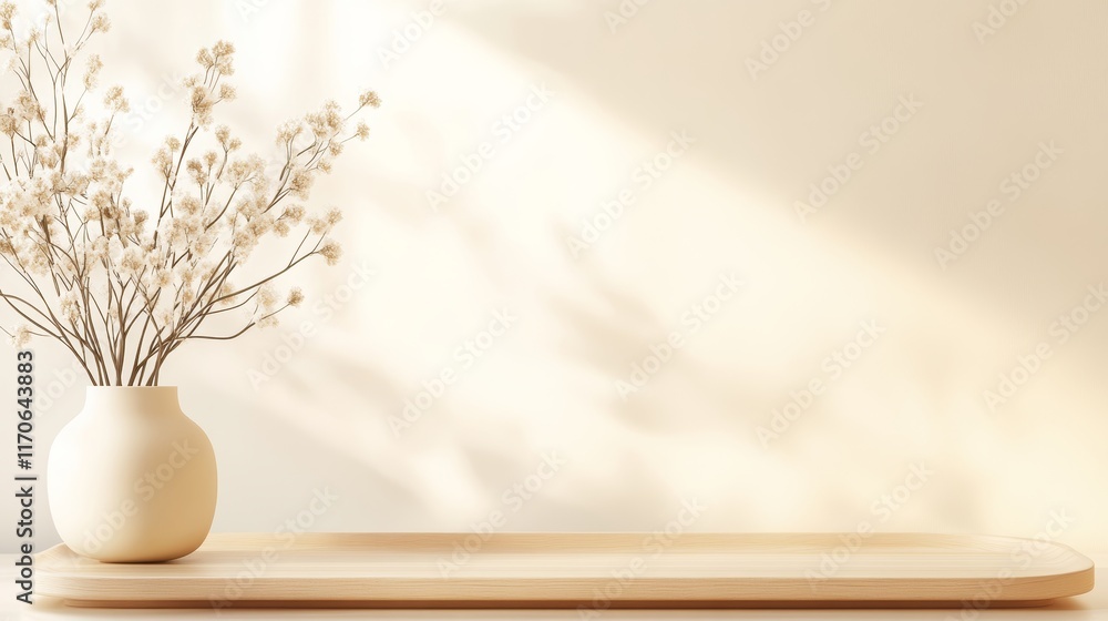 Minimalist Vase with Pampas Grass in Soft Neutral Tones Minimalist Vase with Pampas Grass in Soft Neutral Tones