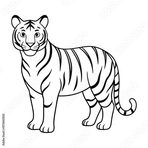 Download High Quality Tiger Line Art for Commercial and Personal Use photo