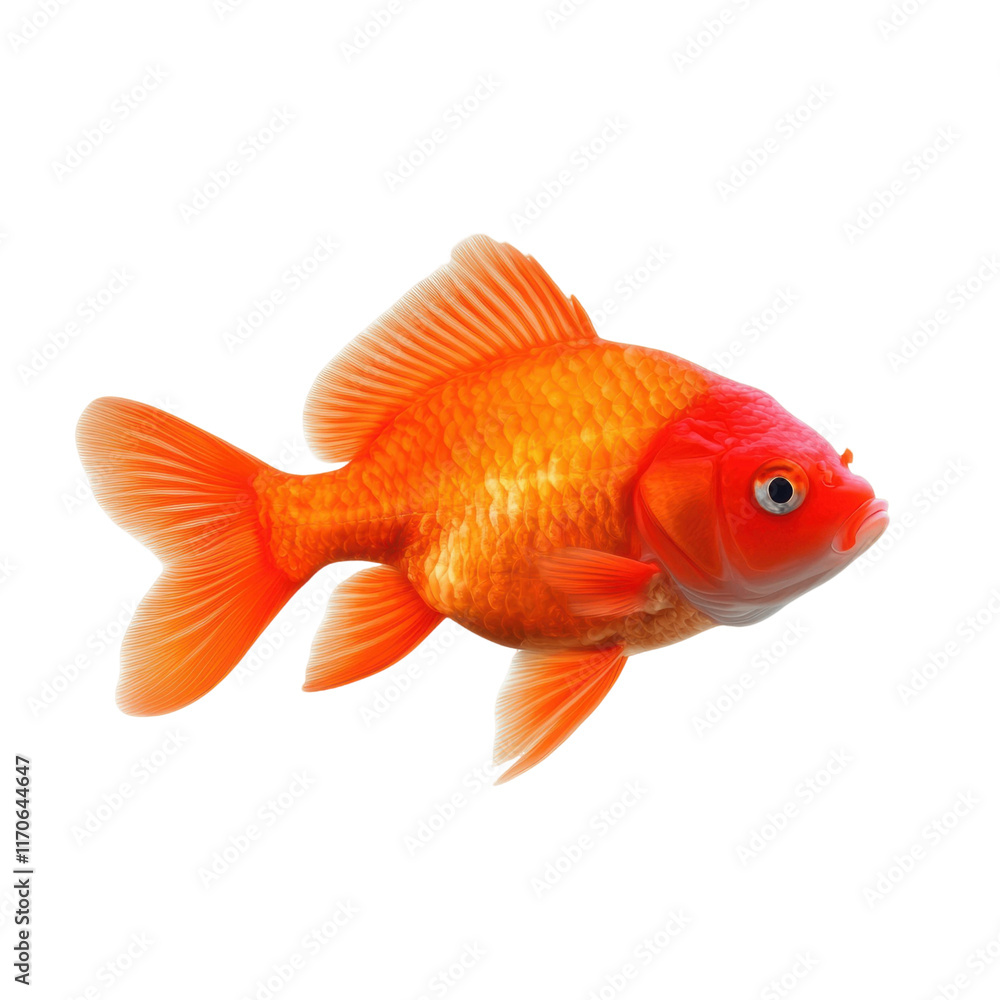 Vibrant orange goldfish swimming gracefully in clear water Vibrant orange goldfish swimming gracefully in clear water