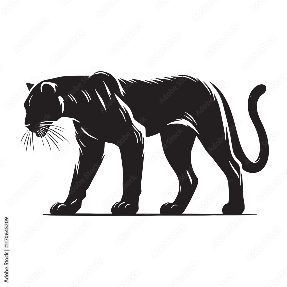 Obraz premium Captivating panther silhouette for creative artistic projects - Panther black vector 