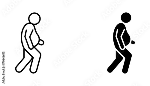 overweight icon set from other outline collection. obesity symbol. vector illustration on white background