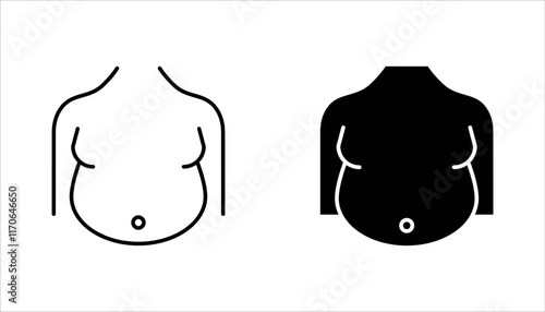overweight icon set from other outline collection. obesity symbol. vector illustration on white background