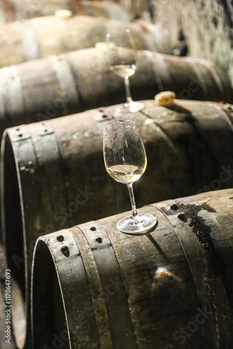 Wineglass in the cellar