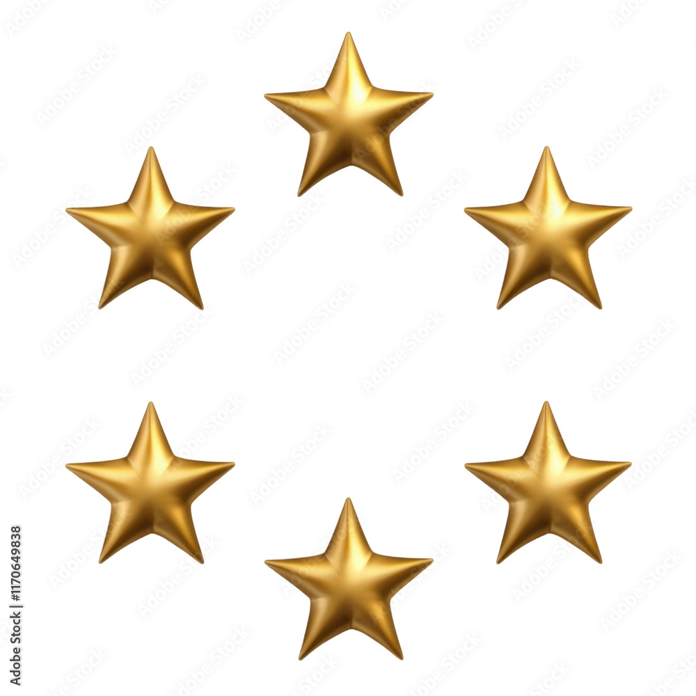 Golden stars arranged circular pattern transparency background Golden stars arranged circular pattern transparency background