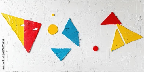 Minimal Abstract Geometric Shapes on White Canvas
