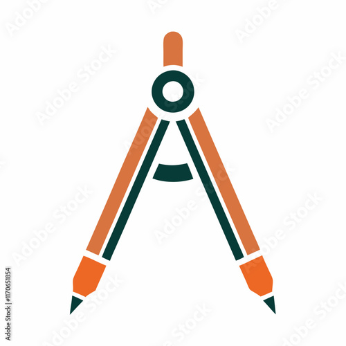Compass and Pencil Vector Design for Branding.