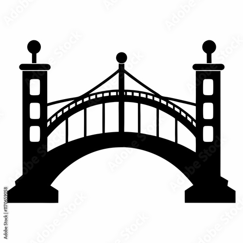 Network Bridge Silhouette Vector Art photo