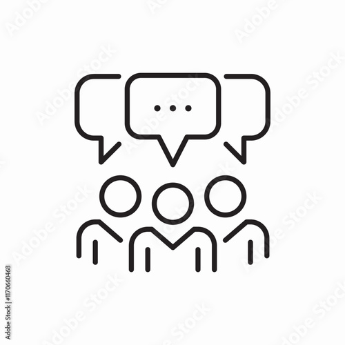 Group Discussion Team Communication Chat Icon Vector Sign