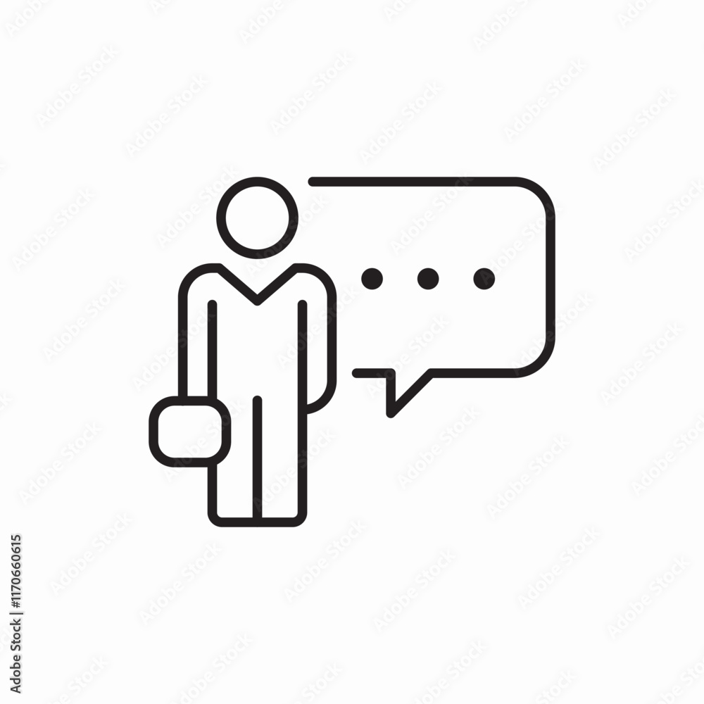 Business Person typing communication message Chat Icon Vector Sign Business Person typing communication message Chat Icon Vector Sign