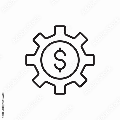 Financial Settings Money Management Gear Icon Vector Sign
