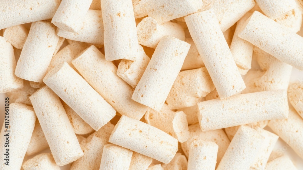 Fototapeta premium CloseUp of Light Beige Tofu Cat Litter Granules