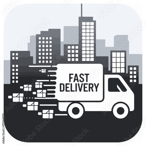 Delivery truck clock time icon vector simple graphic illustration, shipping cargo freight semi van waiting pictogram solid glyph silhouette, lorry holding awaiting status timer image clip art