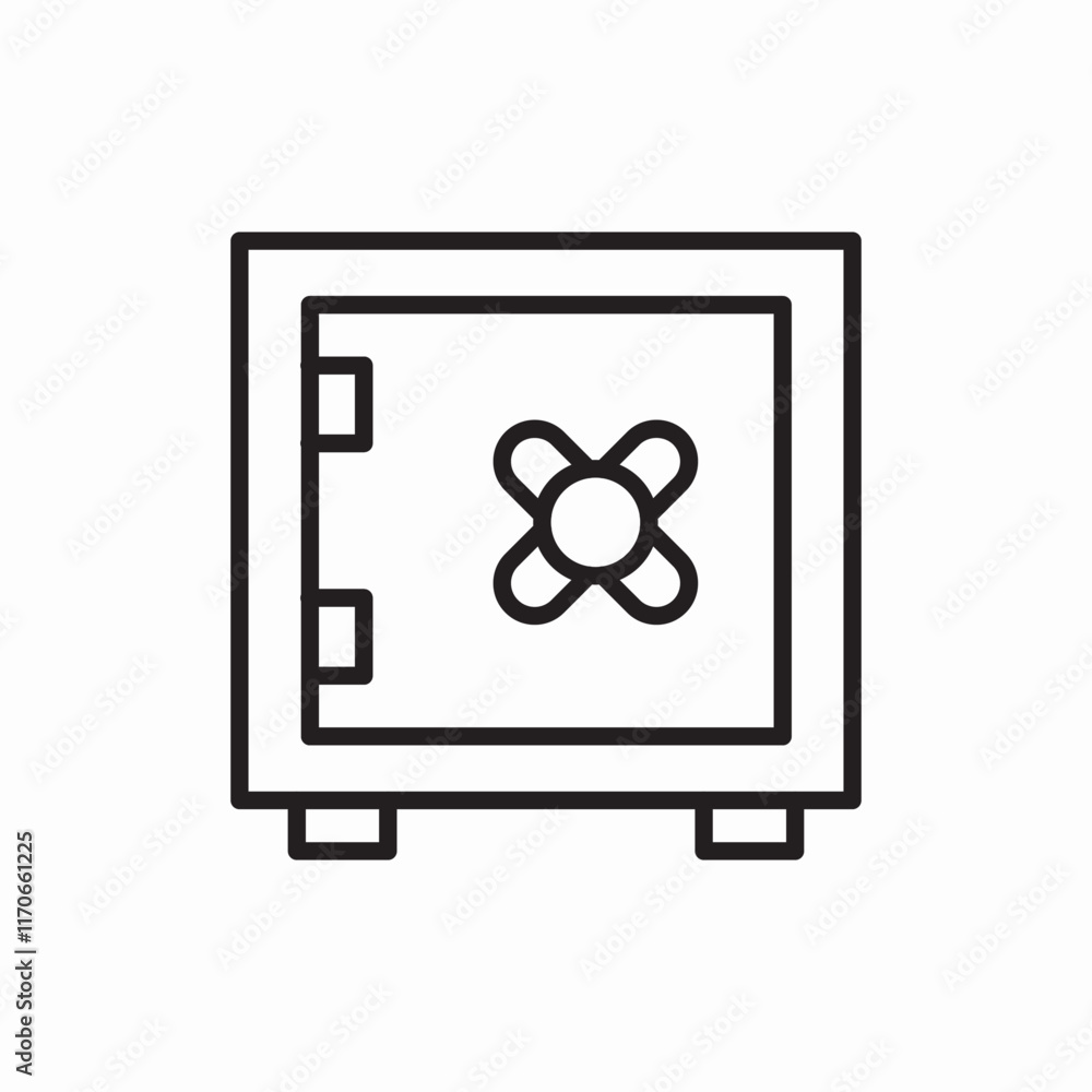 Financial Security Safe Storage Box Icon Vector Sign Financial Security Safe Storage Box Icon Vector Sign