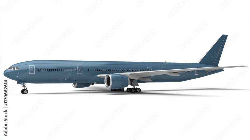 Fototapeta premium Airplane Isolated: Aviation, Aerospace, Travel, and Transportation