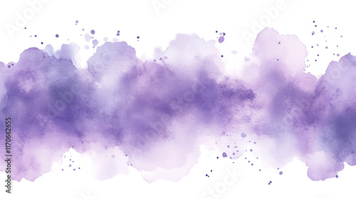 Soft lavender watercolor strip splash isolated on transparent background