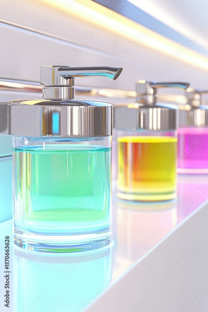 Futuristic Aqua Bar Display with Colorful Infusions Futuristic Aqua Bar Display with Colorful Infusions