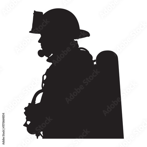 Fireman silhouette vector illustration