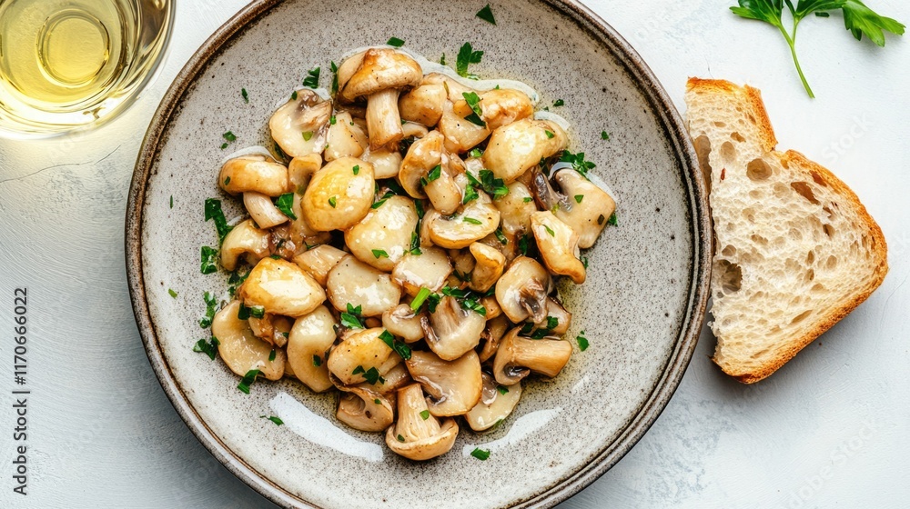 Sautéed Champignons with Parsley and Bread Sautéed Champignons with Parsley and Bread