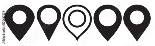 GPS Marker Icons and Symbols Vector Designs
