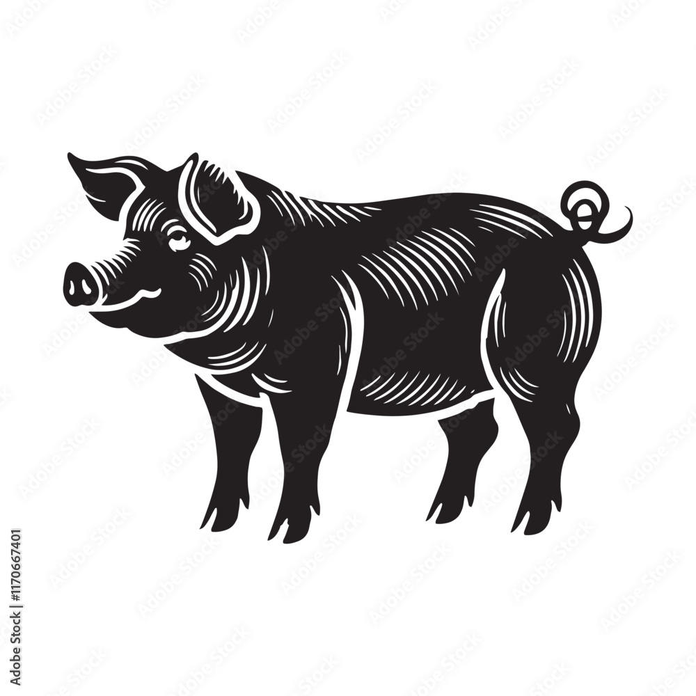 Detailed pig silhouette for unique artistic uses - Pig black vector
Detailed pig silhouette for unique artistic uses - Pig black vector