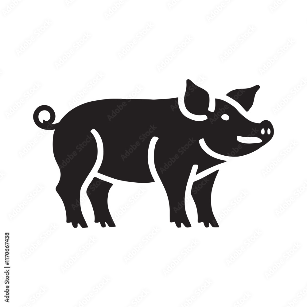 Stylish pig silhouette for digital art designs - Pig illustration - minimallest pig vector
Stylish pig silhouette for digital art designs - Pig illustration - minimallest pig vector