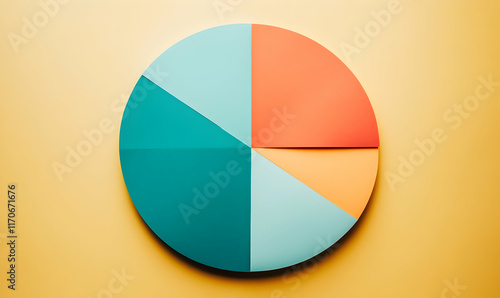 Free Download Abstract pastel pie chart design, segmented circle, colorful sections, minimal background. Ideal for presentations, reports, data visualization, marketing, and branding. - GFXLoad