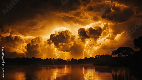 catatumbo lightning over the lake photo