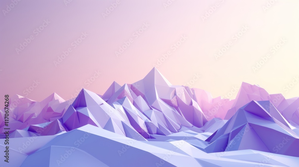 Low Poly Mountains with a Pink and Purple Gradient Low Poly Mountains with a Pink and Purple Gradient