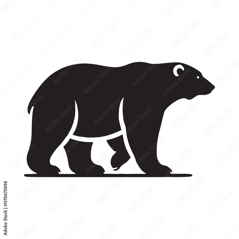 Fototapeta premium Stylish polar bear silhouette for digital and print uses - Polar bear illustration - minimallest polar bear vector 