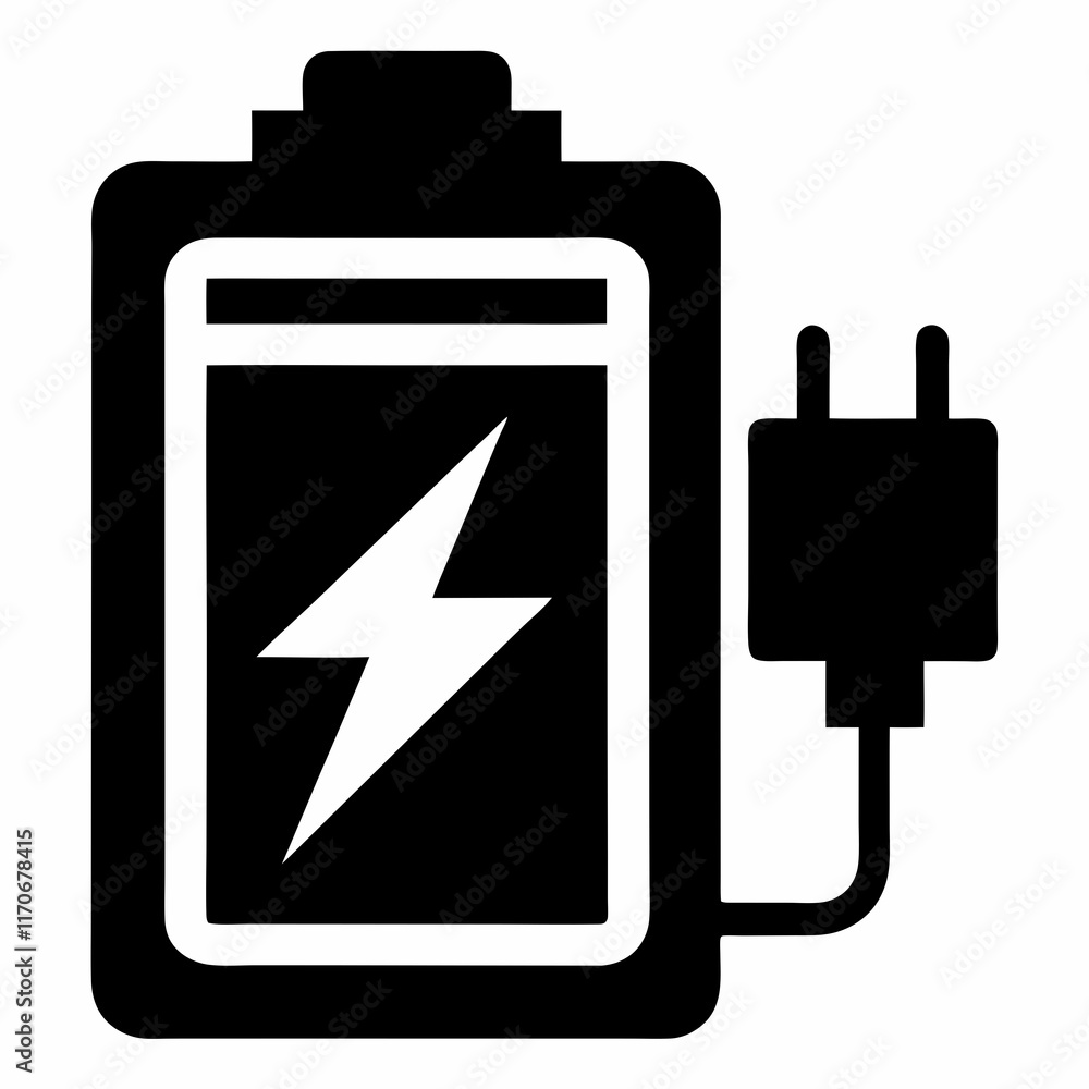 Recharge Icon Black Silhouette Vector Recharge Icon Black Silhouette Vector