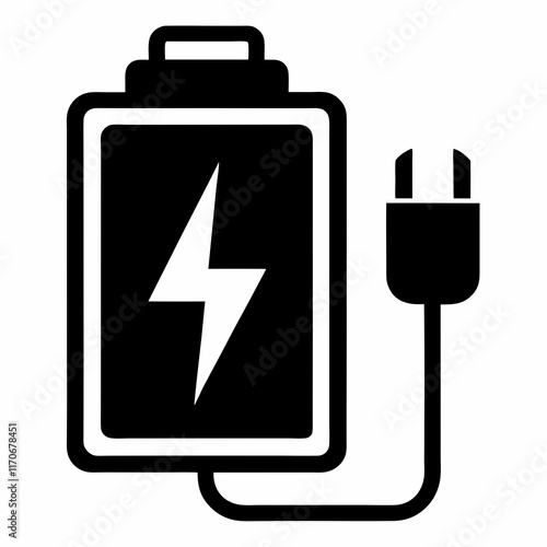 Recharge Icon Black Silhouette Vector