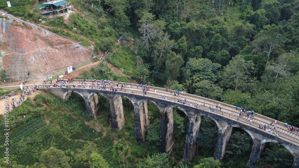 BREATHTAKING Drone View of 9 Arch Bridge Ella Srilanka BREATHTAKING Drone View of 9 Arch Bridge Ella Srilanka