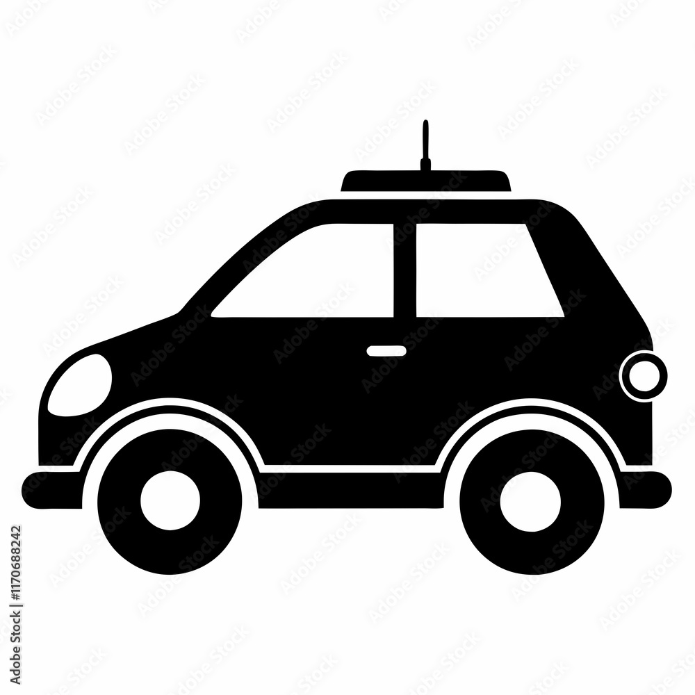 Self Driving Car Silhouette Vector Art Self Driving Car Silhouette Vector Art