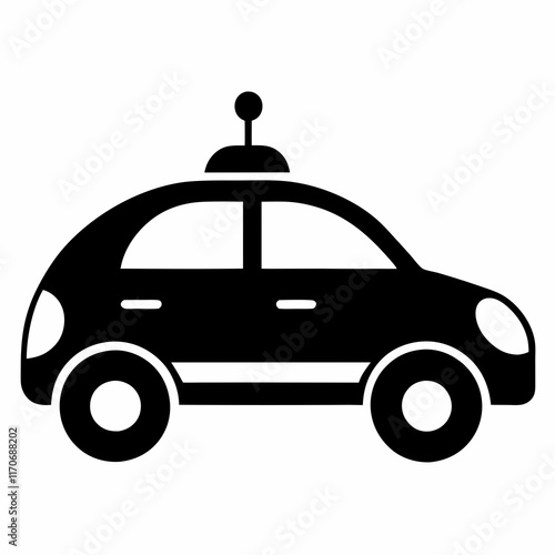 Self Driving Car Silhouette Vector Art