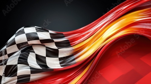 Dynamic racing flag motion sports event abstract background concept