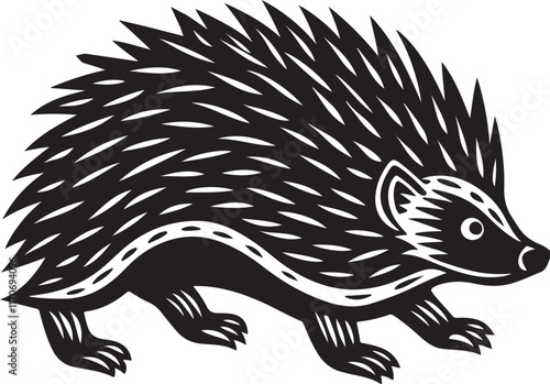 Porcupine line art animal design 