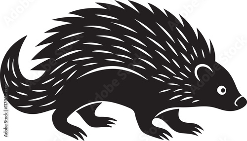 Porcupine line art animal design 