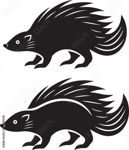 Porcupine line art animal design 