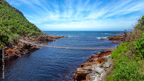 Suspension Bridge in Tsitsikamma National Park on the Garden Route in South Africa photo