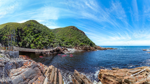 Suspension Bridge in Tsitsikamma National Park on the Garden Route in South Africa