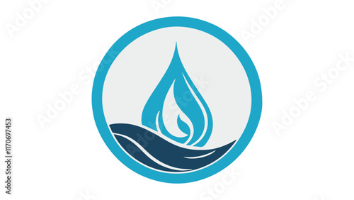 water drop icon, water drop logo, water works logo icon, 