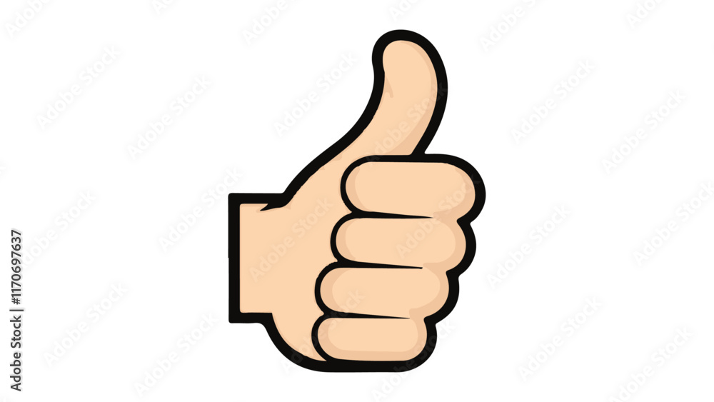 hand with thumb up, simple hand with thumb up illustration in vector hand with thumb up, simple hand with thumb up illustration in vector