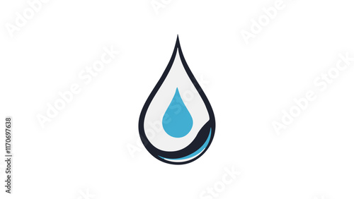 blue water drop simple vector illustration